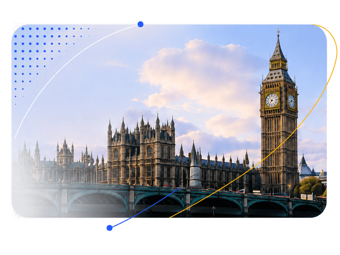 The Houses of Parliament and Big Ben on the River Thames, London