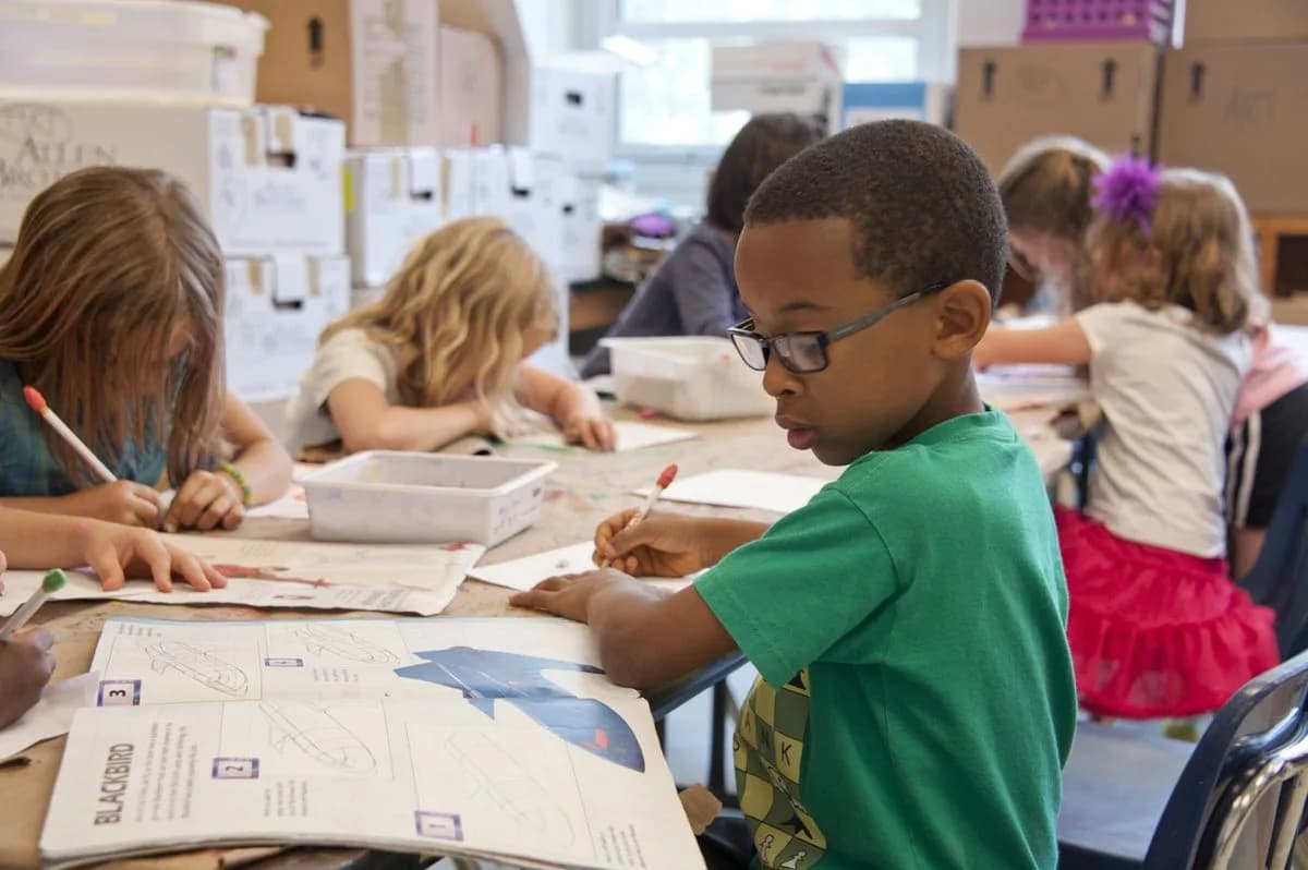 Students in a collaborative classroom at American Community School Abu Dhabi